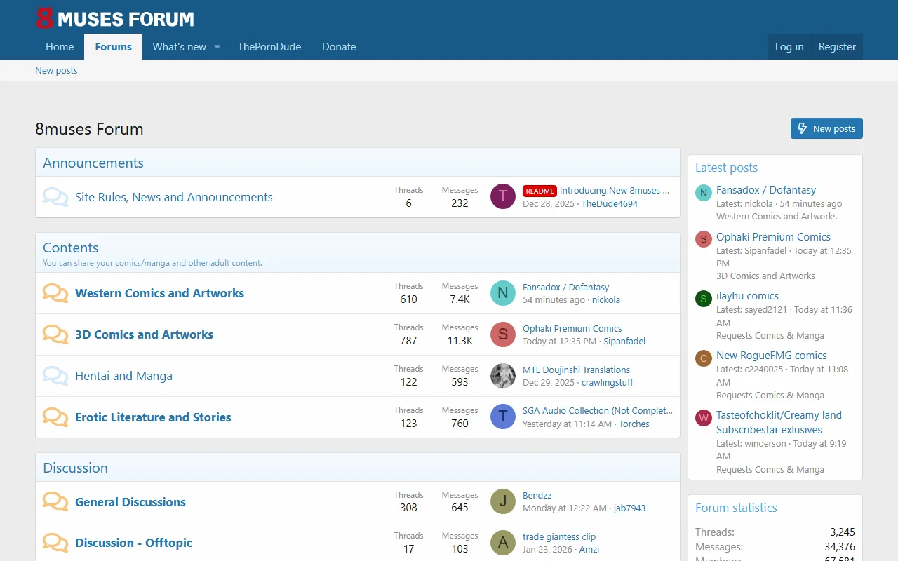 Screenshot of 8Musesforum